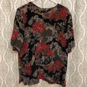 Vintage silk floral blouse